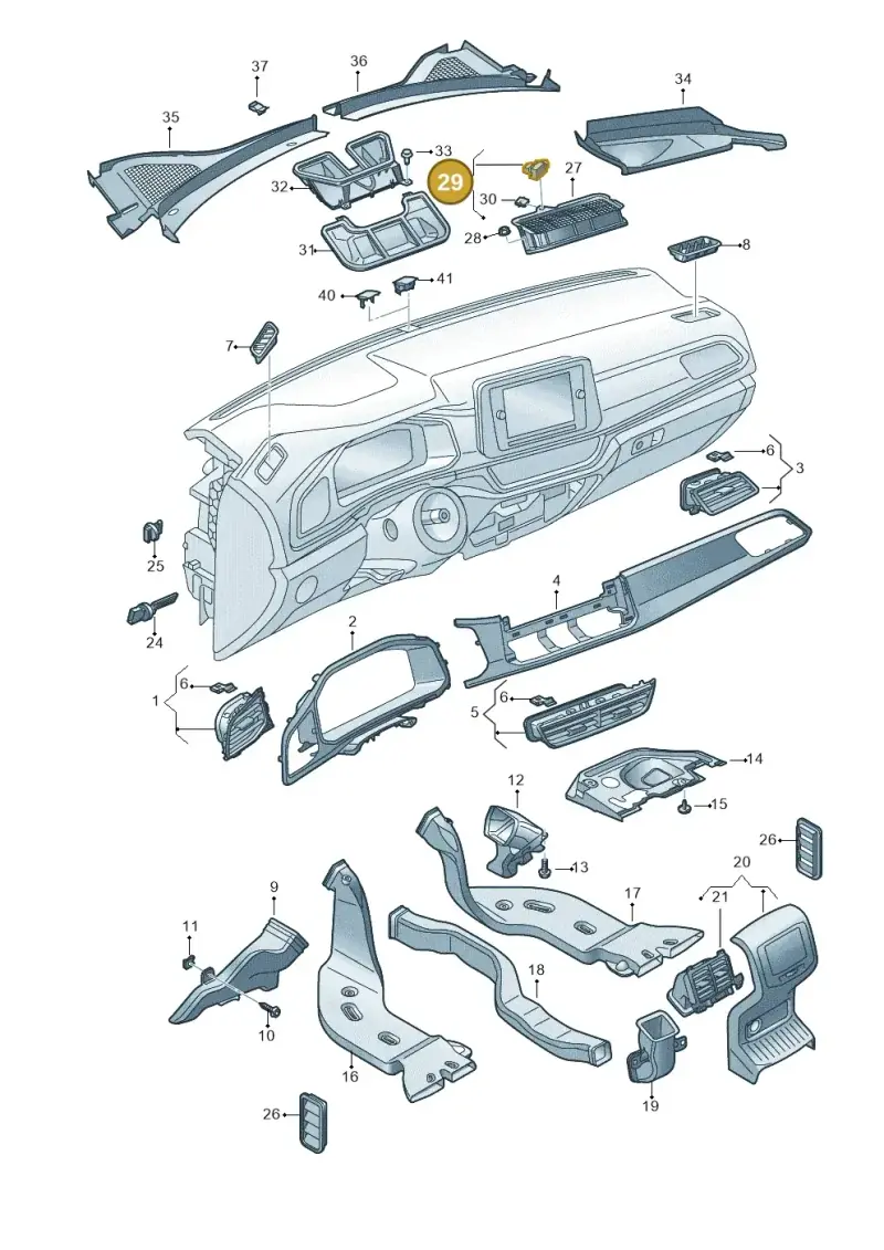 5Q0907643C — Volkswagen T-Roc convertible 1.5 (2019-2024) diagram 813819310, position 29