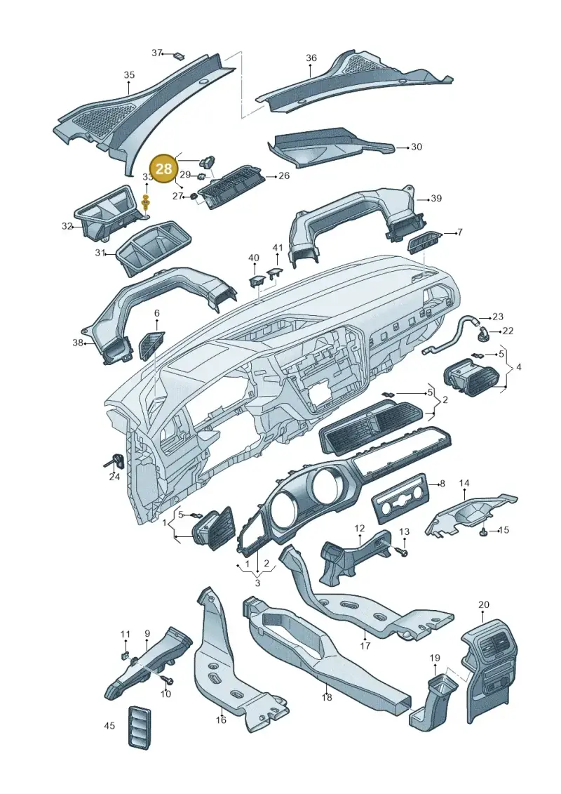 5Q0907643C — Volkswagen Tiguan 2.0 4Motion (2016-2024) diagram 884819300, position 28