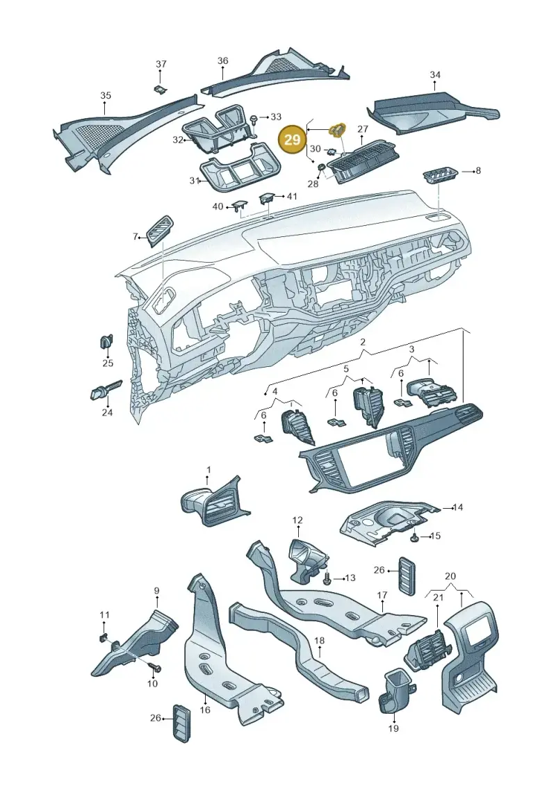 5Q0907643C — Volkswagen T-Roc convertible 1.5 (2019-2024) diagram 813819300, position 29