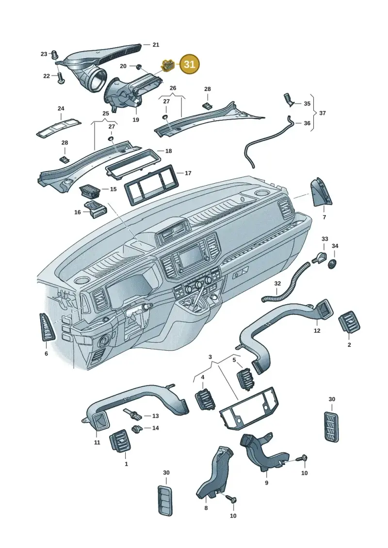 5Q0907643D — Volkswagen MAN TGE 55 (2016-2021) diagram 7cp819300, position 31