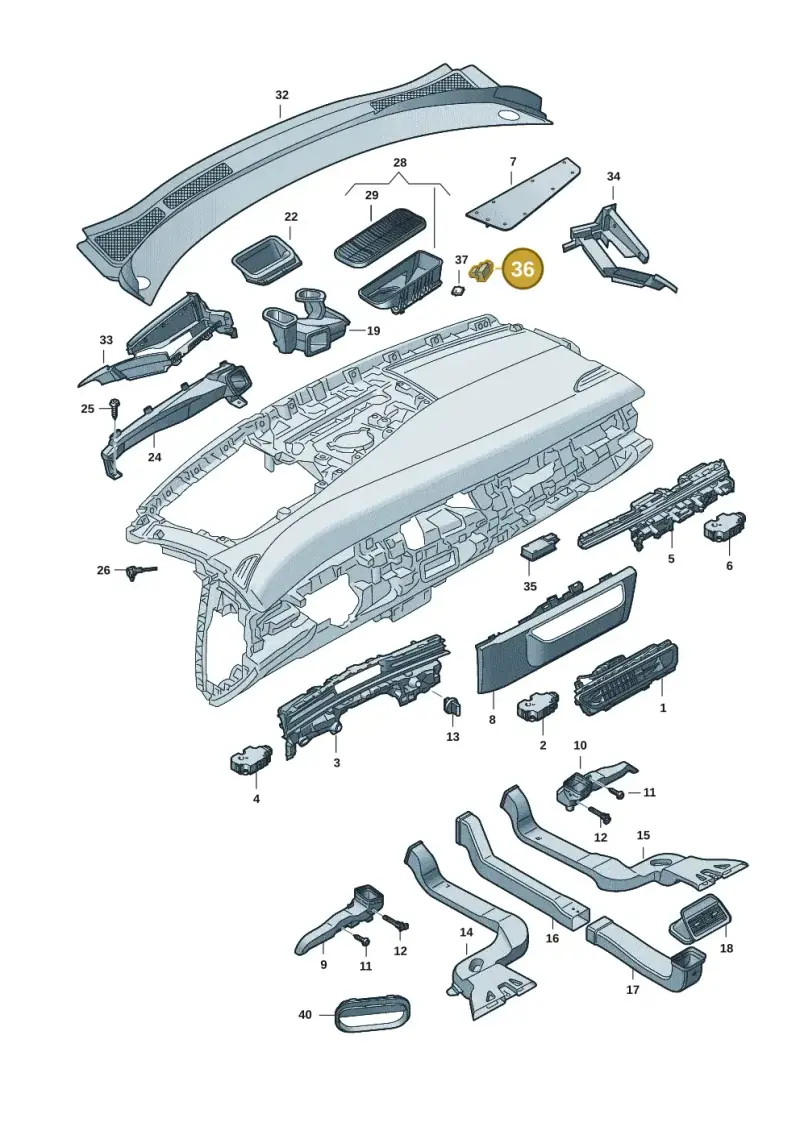 5Q0907643E — Volkswagen ID.7 Limousine Pro (2023-) diagram 14b819300, position 36
