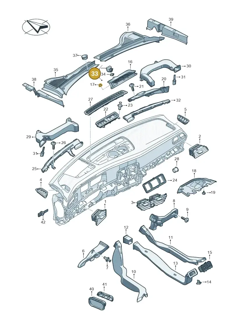 5Q0907643E — Volkswagen Passat estate (2023-) diagram 3j0819300, position 33