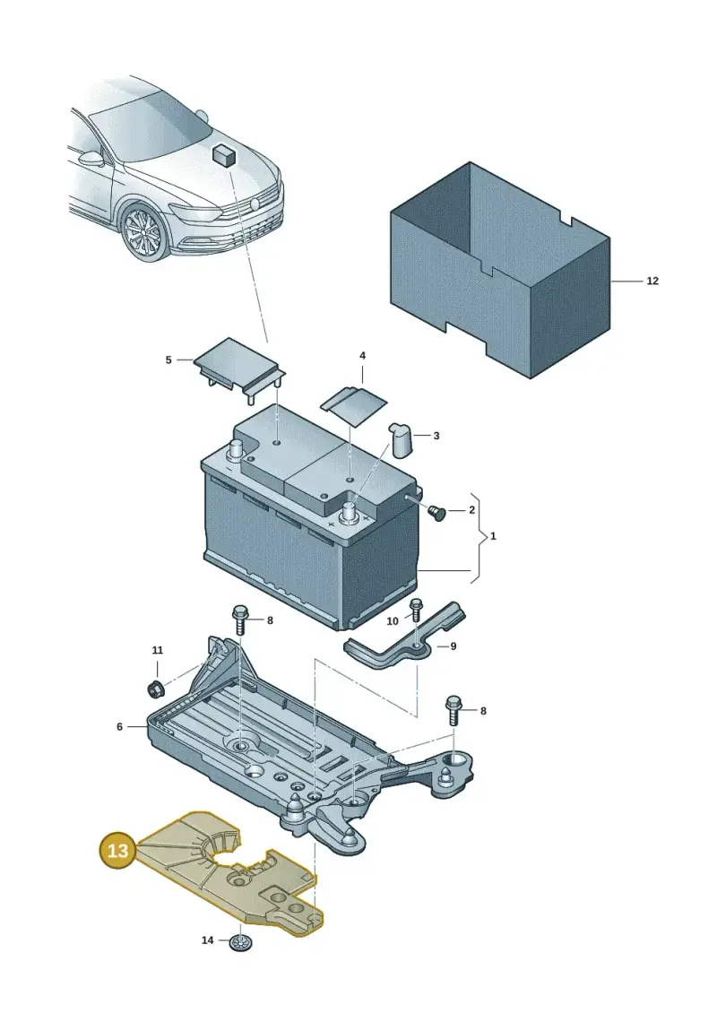 5Q0915325D — Volkswagen Passat saloon (2014-2024) diagram 793915005, position 13