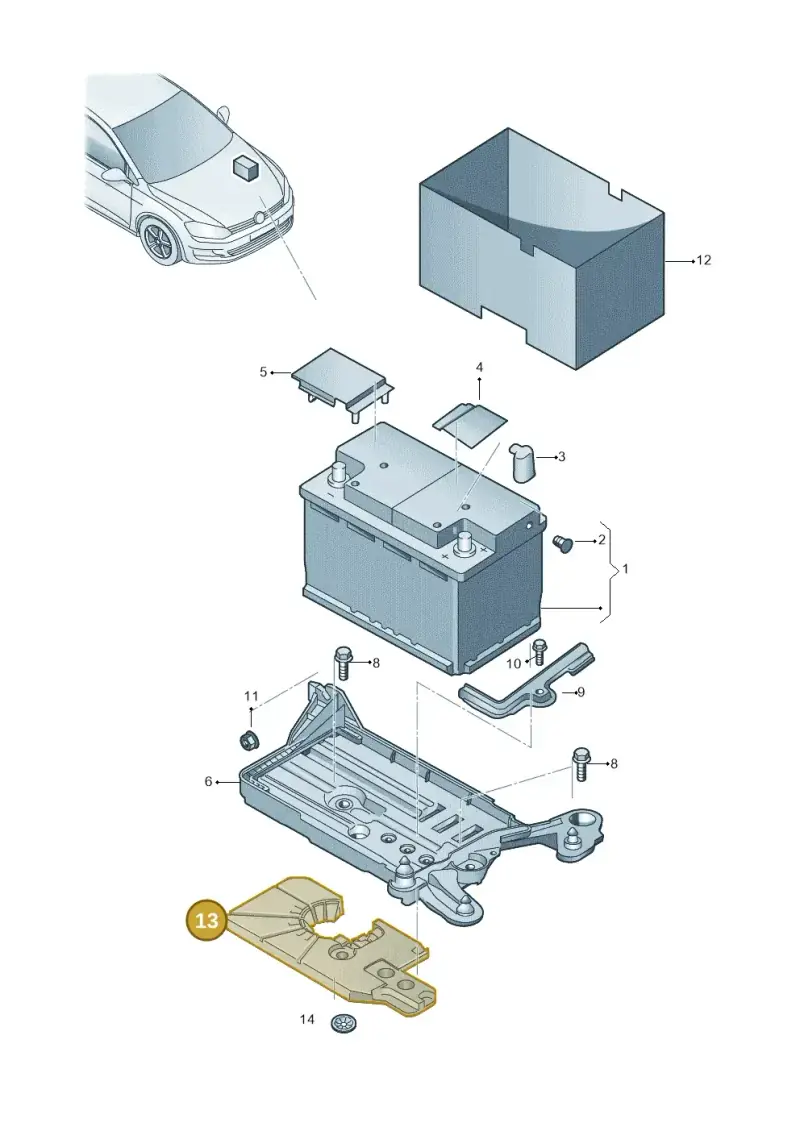 5Q0915325D — Volkswagen Golf 2.0 (2016-2020) diagram 827915050, position 13