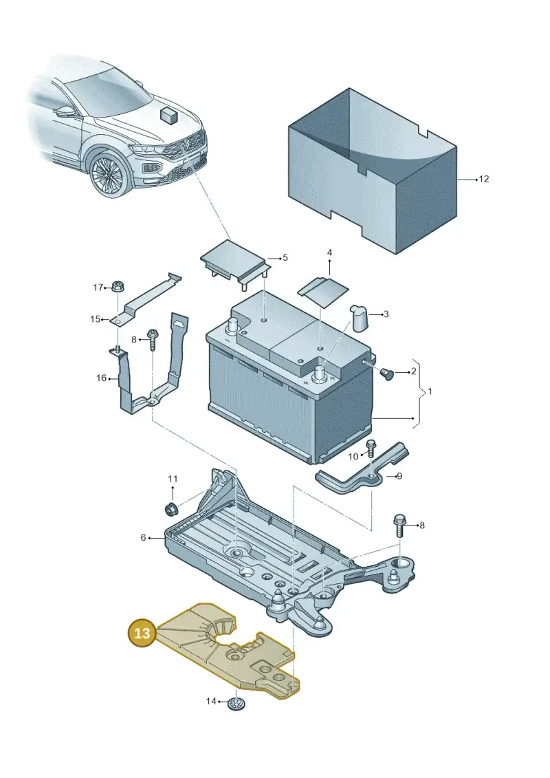 5Q0915325D — Volkswagen T-Roc convertible 1.5 (2019-2024) diagram 813915000, position 13