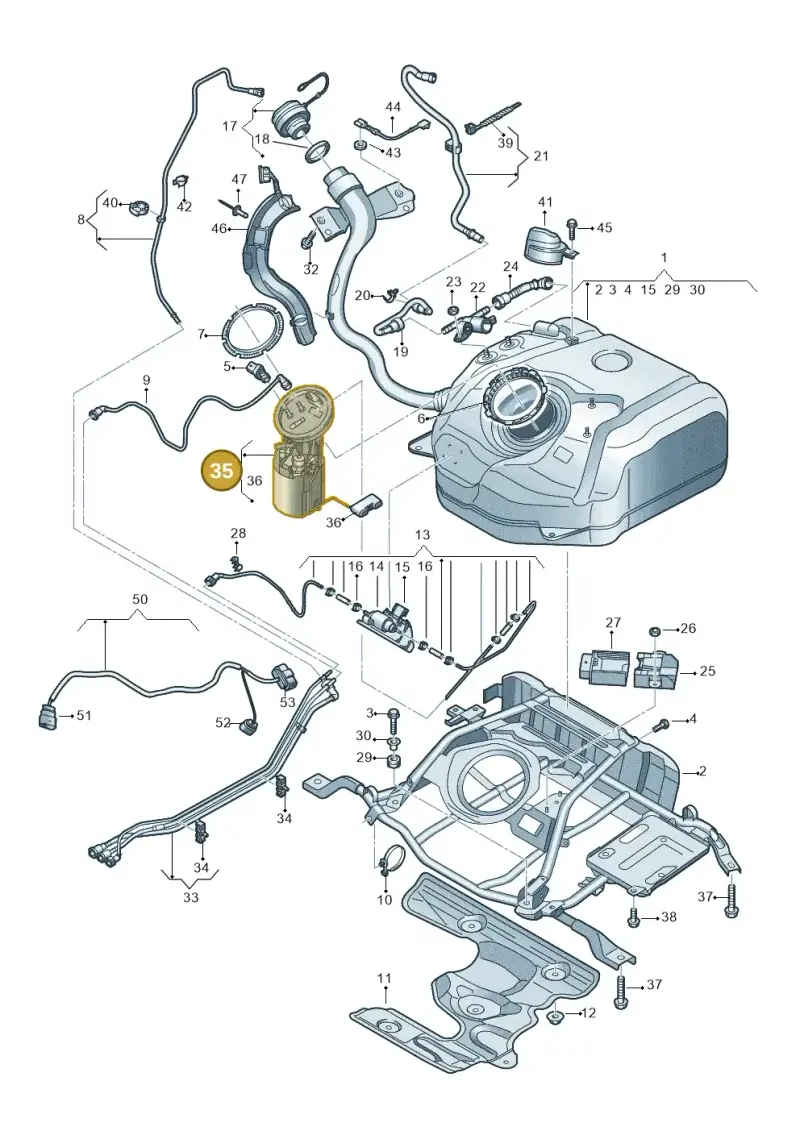 5Q0919087T — Audi A3 Sportback (2016-2020) diagram 890201300, position 35