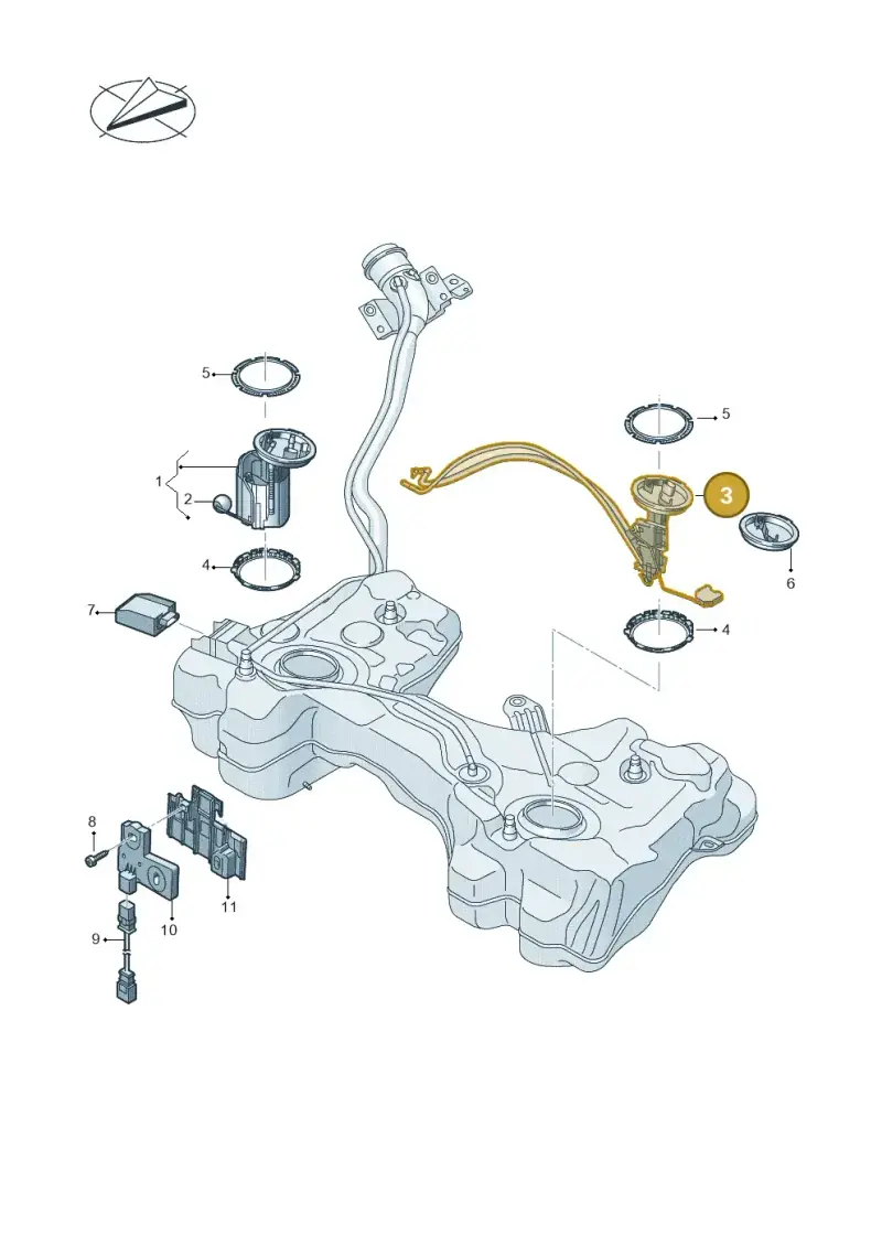 5Q0919673AC — Volkswagen Golf 2.0 BlueMotion (2019-2024) diagram 827919350, position 3