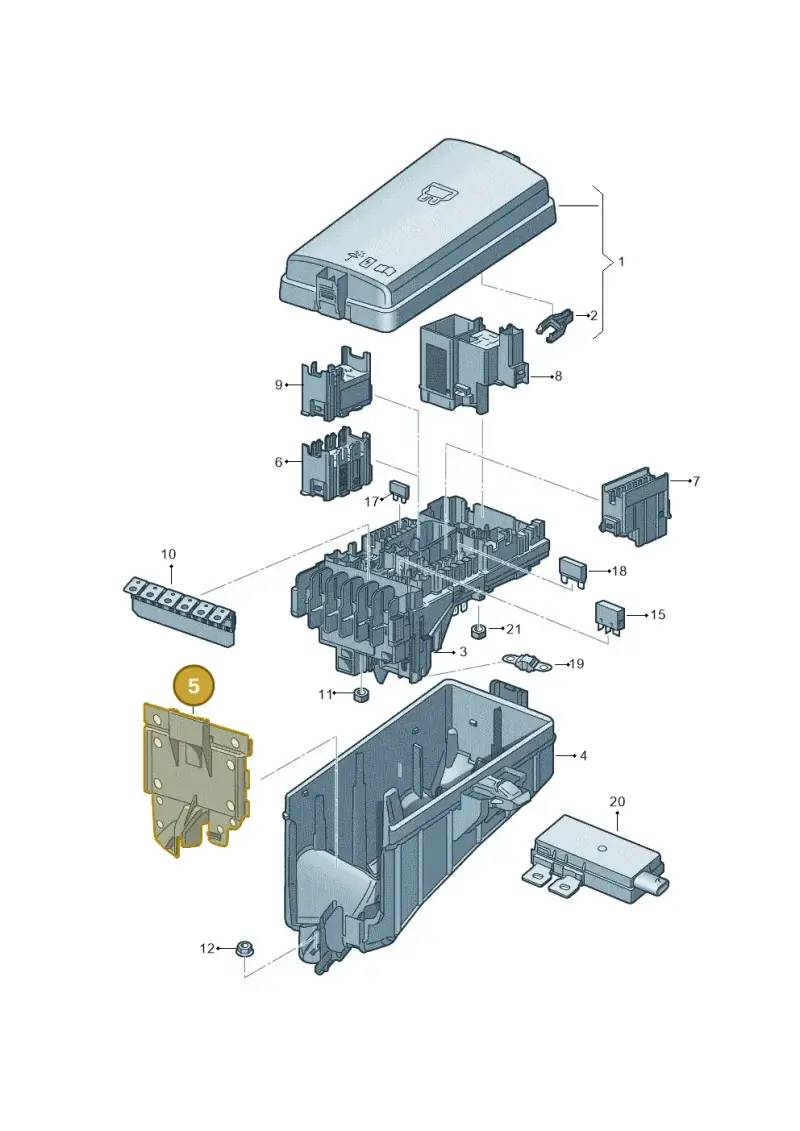 5Q0927165D — Volkswagen Golf Sportsvan 1.6 (2014-2020) diagram 827937020, position 5