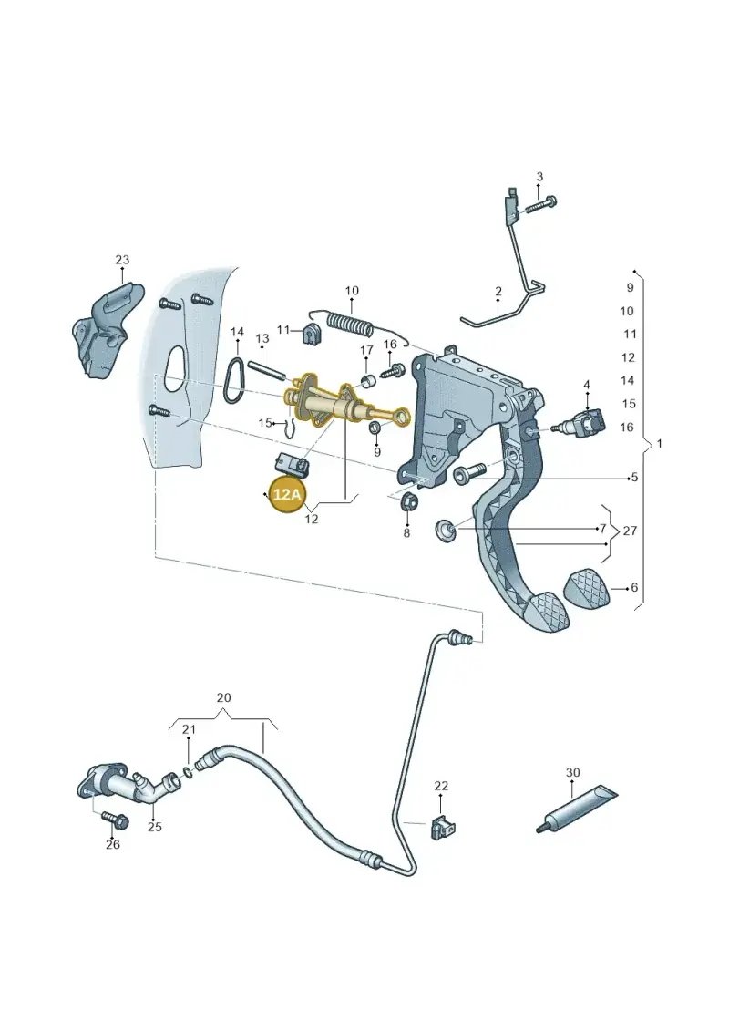 5Q0927810 — Volkswagen Up! 1.0 BlueMotion (2016-2023) diagram 723721250, position 12A
