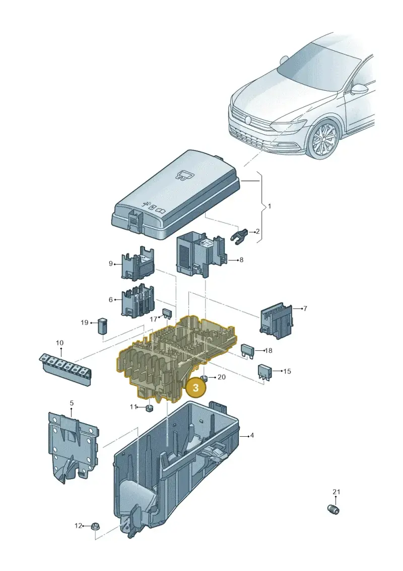 5Q0937125D — Volkswagen Passat saloon (2014-2024) diagram 793937100, position 3