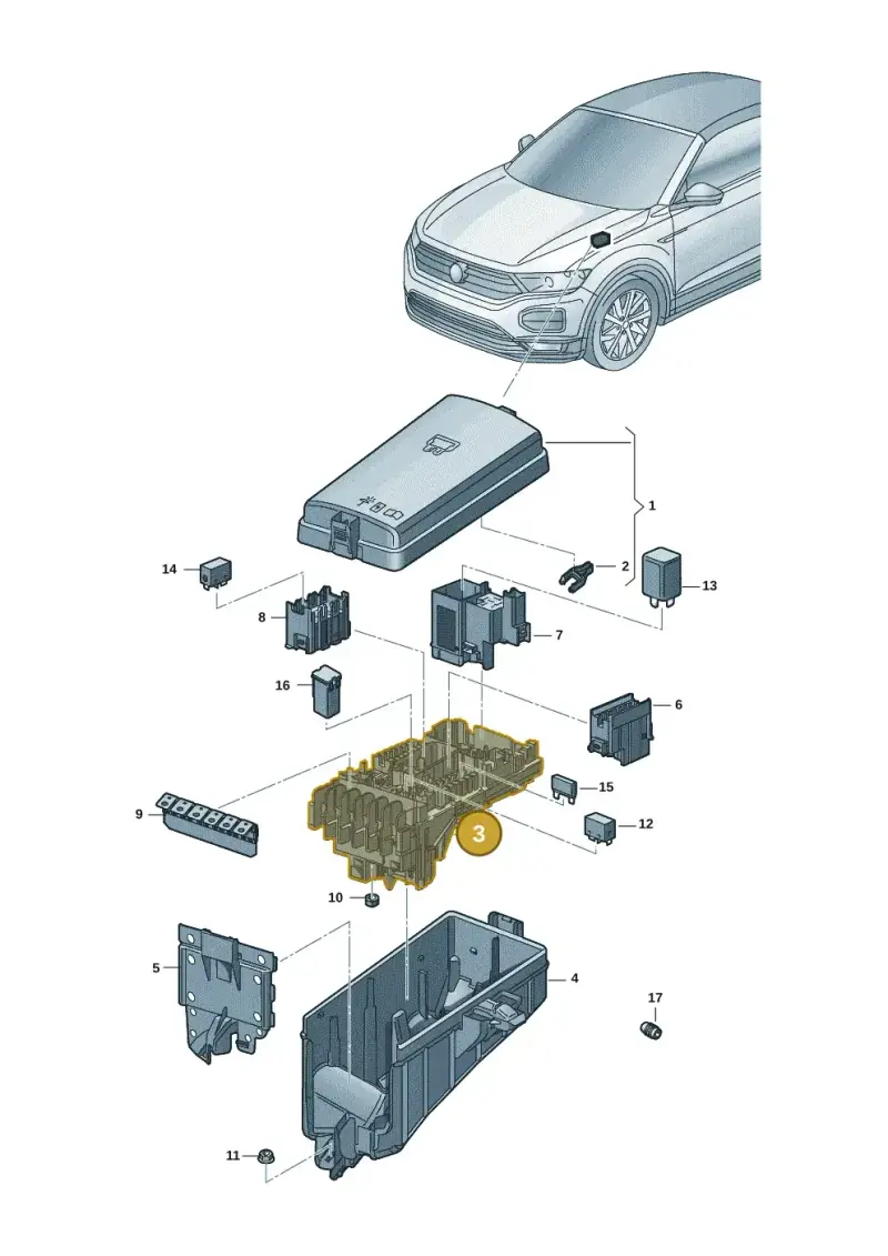 5Q0937125G — Volkswagen T-Roc convertible 1.5 (2019-2024) diagram 2gk937010, position 3