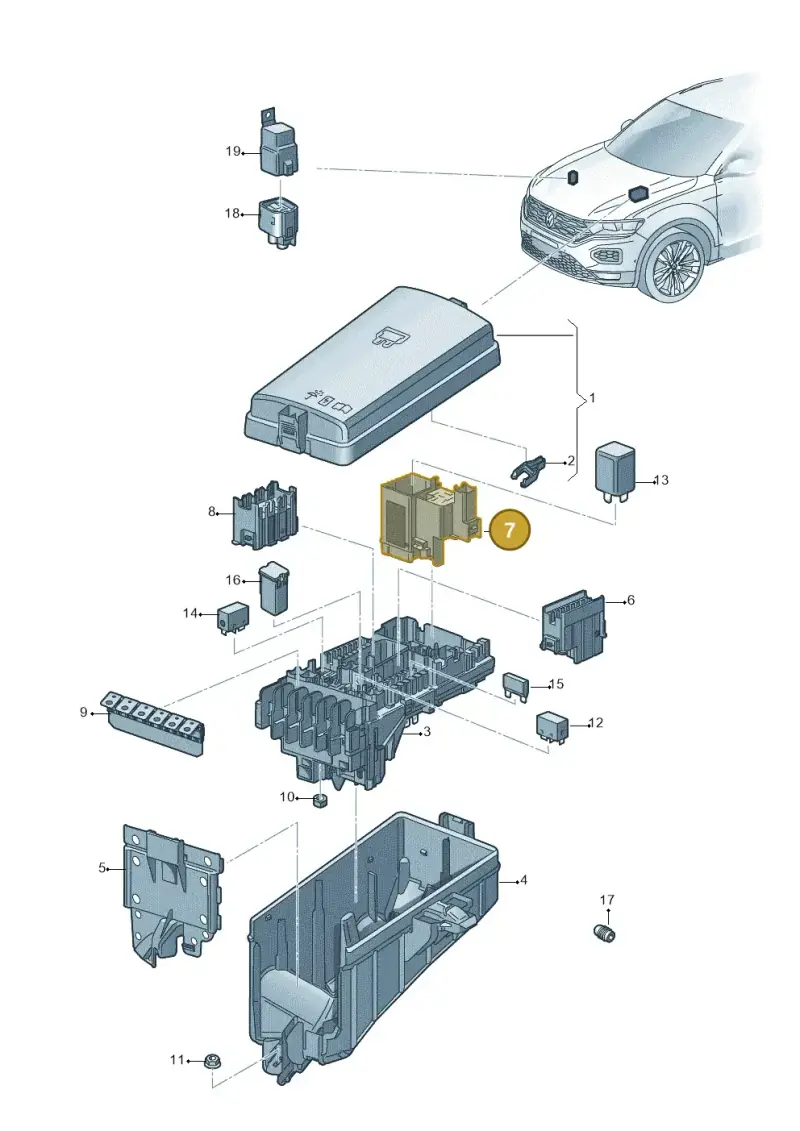 5Q0937503B — Volkswagen T-Roc BlueMotion (2017-2024) diagram 813937100, position 7