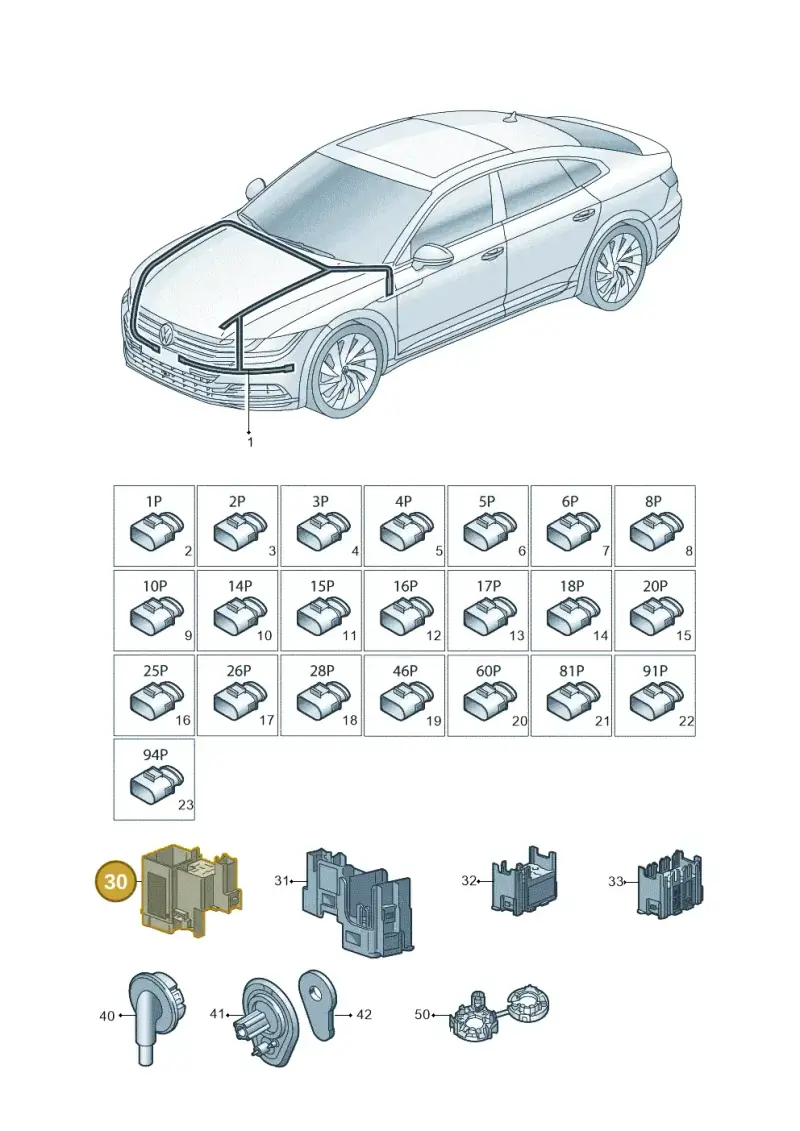 5Q0937503C — Volkswagen Arteon (2017-2023) diagram 828971800, position 30