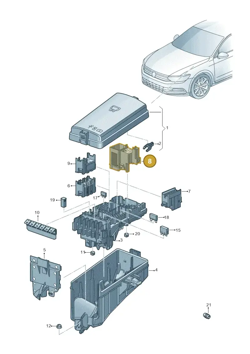 5Q0937503D — Volkswagen Passat saloon (2014-2024) diagram 793937100, position 8