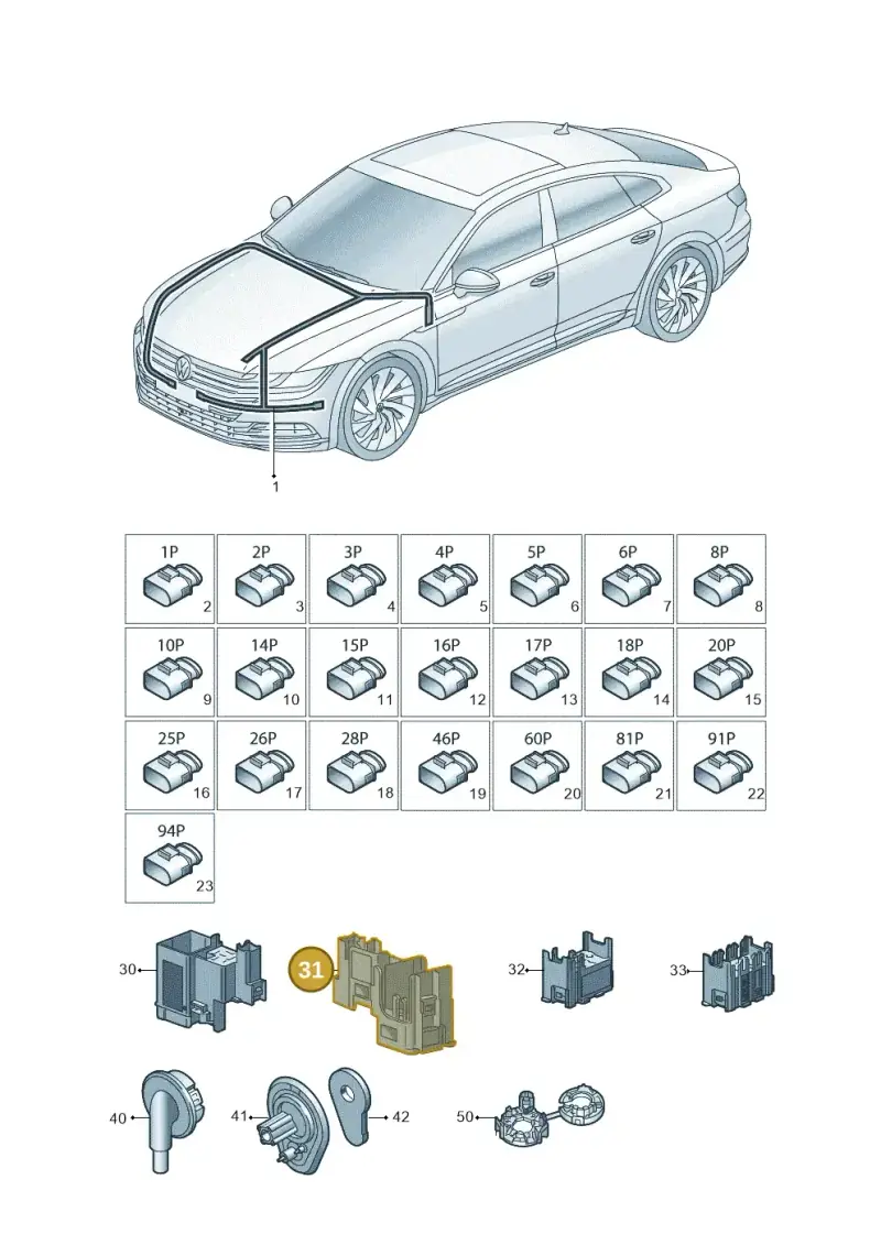 5Q0937503D — Volkswagen Arteon (2017-2023) diagram 828971800, position 31