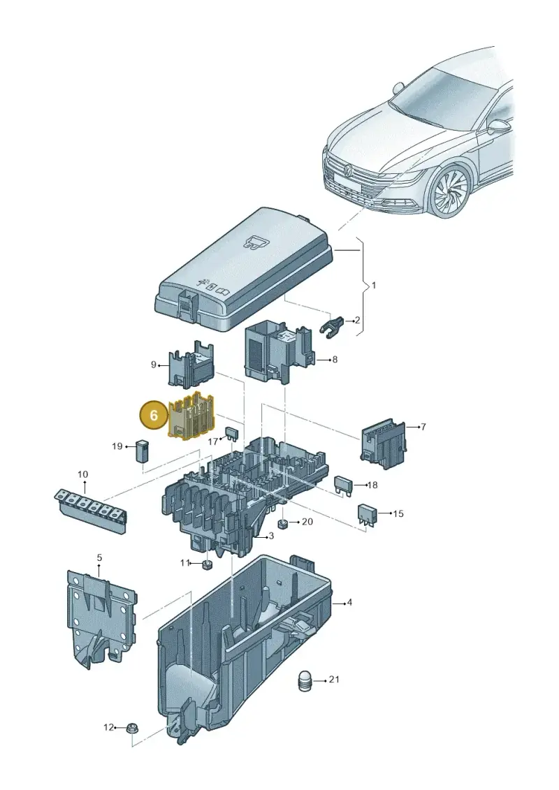 5Q0937507A — Volkswagen Arteon (2017-2023) diagram 828937100, position 6