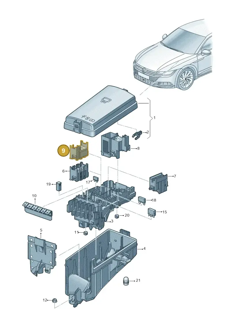 5Q0937507B — Volkswagen Arteon (2017-2023) diagram 828937100, position 9