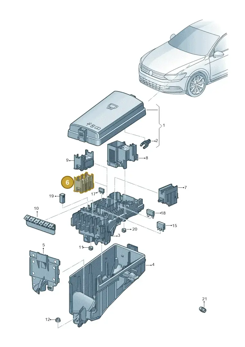 5Q0937507C — Volkswagen Passat saloon (2014-2024) diagram 793937100, position 6