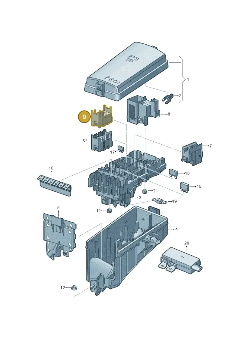 5Q0937507D — Volkswagen Golf Sportsvan 1.6 (2014-2020) diagram 827937020, position 9
