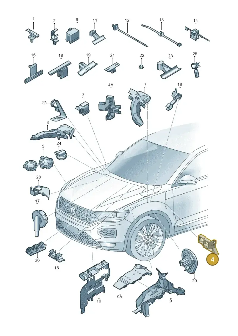 5Q0937545A — Volkswagen T-Roc convertible 1.5 (2019-2024) diagram 813971790, position 4