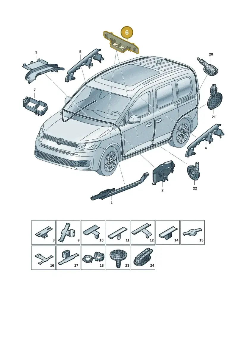 5Q0937546 — Volkswagen Caddy Maxi Kombi (2020-2024) diagram 2ka971091, position 6