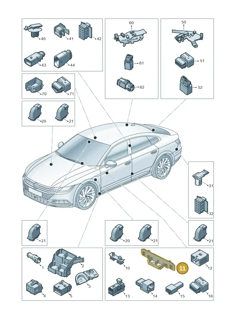 5Q0937546 — Volkswagen Arteon (2017-2023) diagram 828971910, position 11