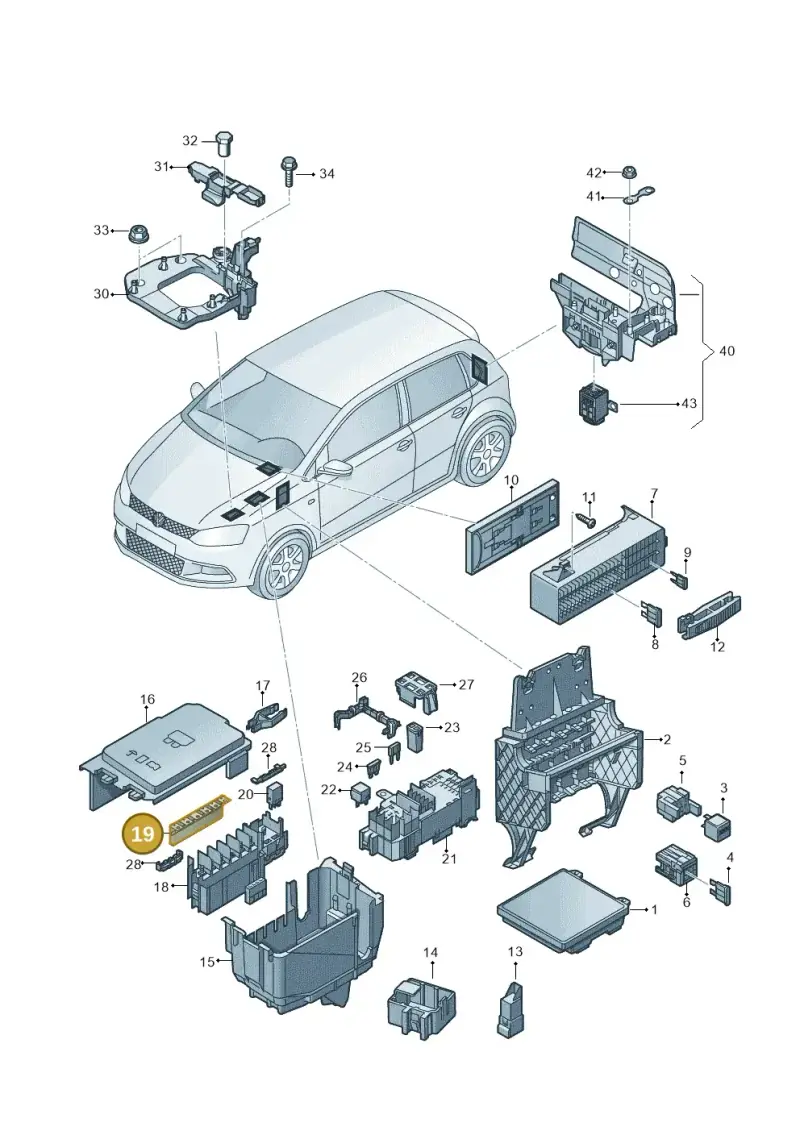 5Q0937629B — Volkswagen Polo 1.4 BlueMotion (2014-2017) diagram 773937010, position 19