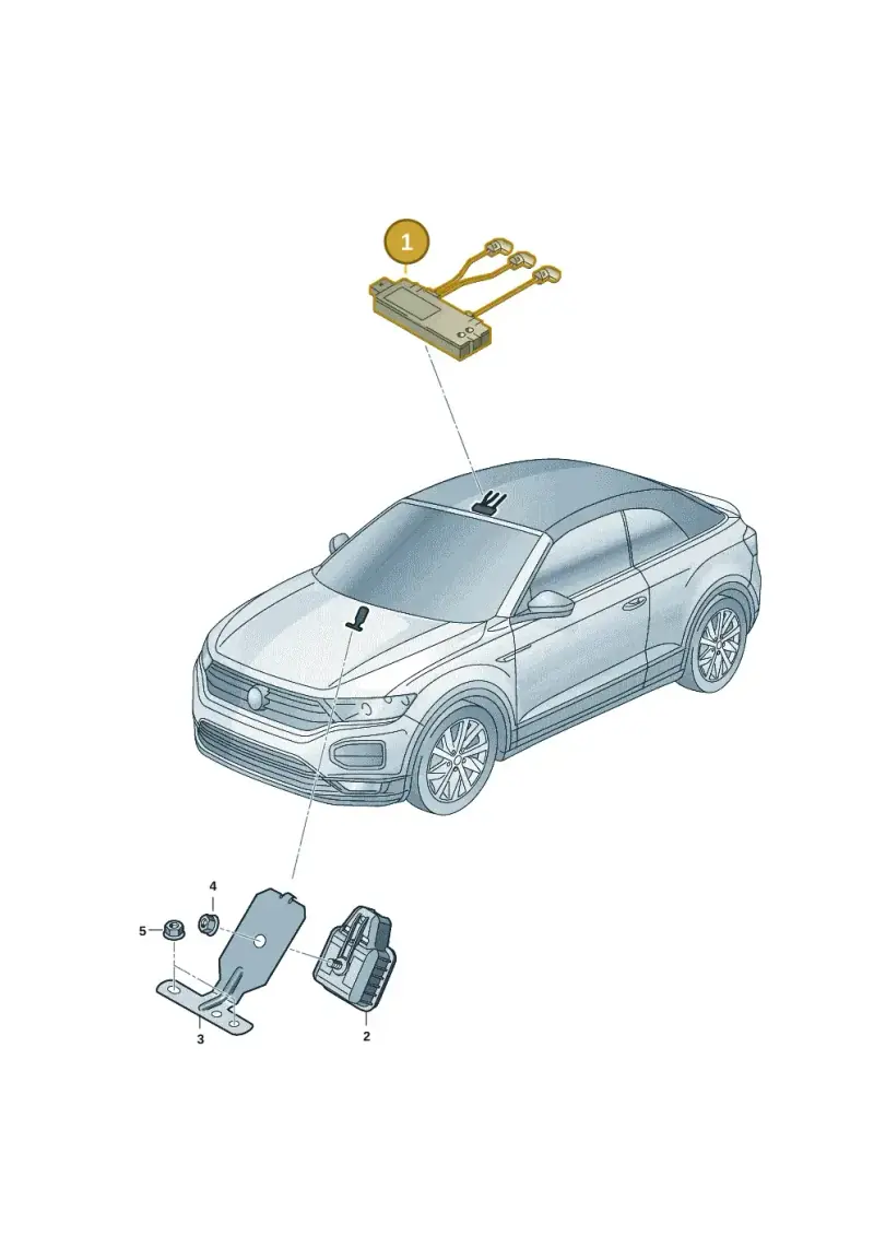 5Q0951172 — Volkswagen T-Roc convertible 1.5 (2019-2024) diagram 2gk951020, position 1