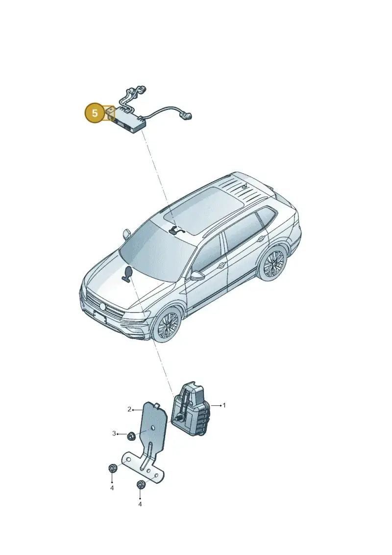 5Q0951172 — Volkswagen Tiguan 2.0 4Motion (2017-2024) diagram 833951200, position 5