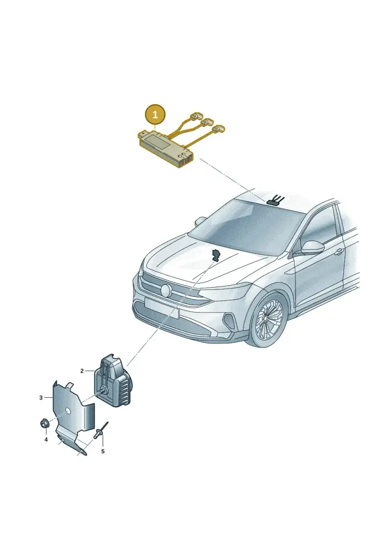 5Q0951172A — Volkswagen Taigo (2021-2024) diagram 2f0951020, position 1
