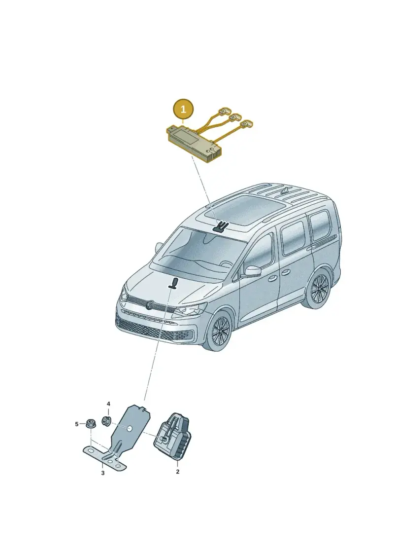 5Q0951172A — Volkswagen Caddy Maxi Kombi (2020-2024) diagram 2ka951020, position 1