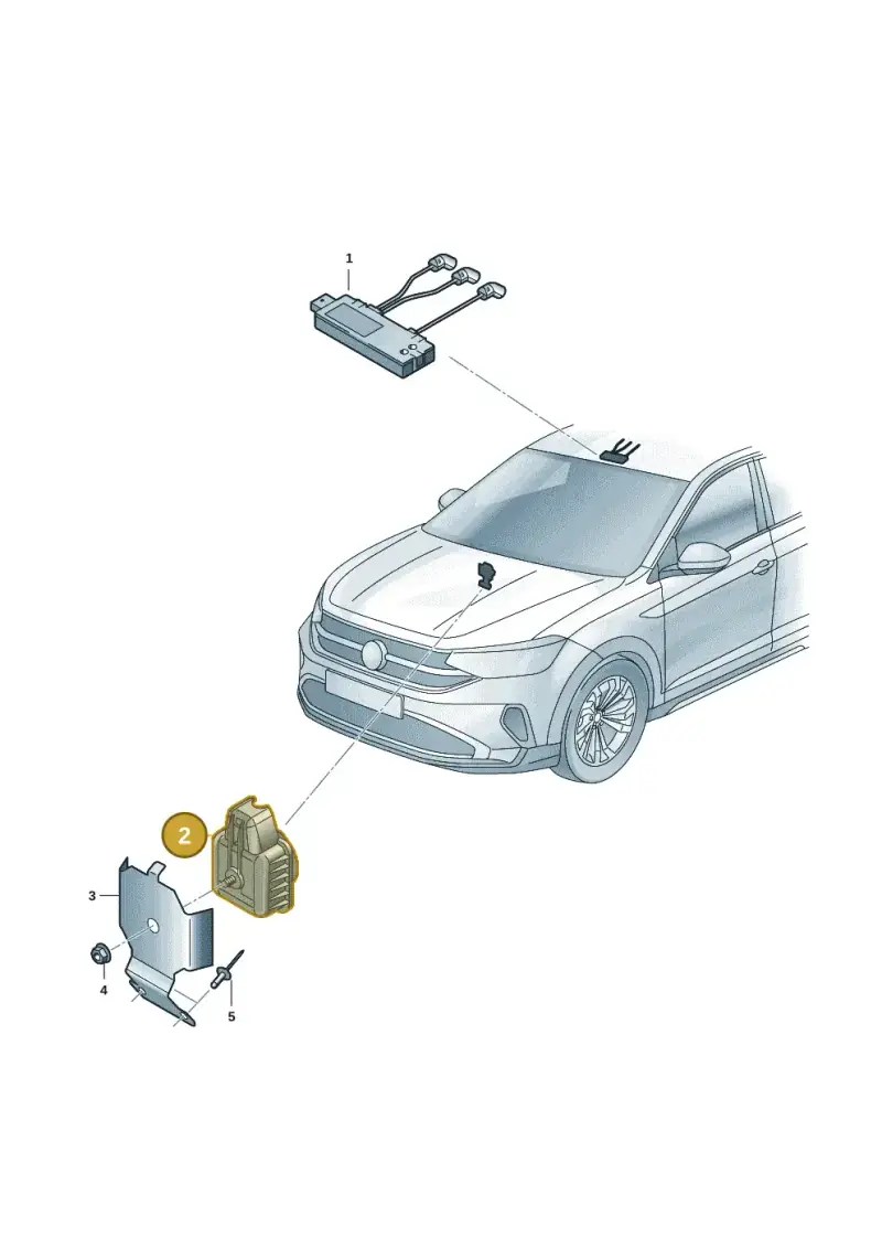 5Q0951605A — Volkswagen Taigo (2021-2024) diagram 2f0951020, position 2