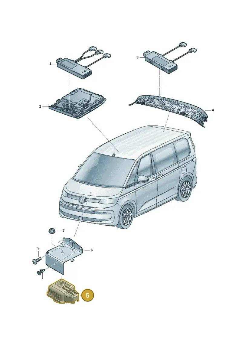 5Q0951605B — Volkswagen Multivan (2021-) diagram 7t0951020, position 5