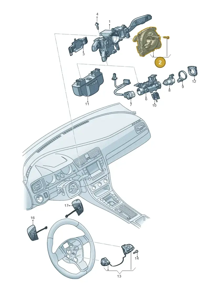 5Q0953569A — Volkswagen T-Roc BlueMotion (2017-2024) diagram 746953500, position 2