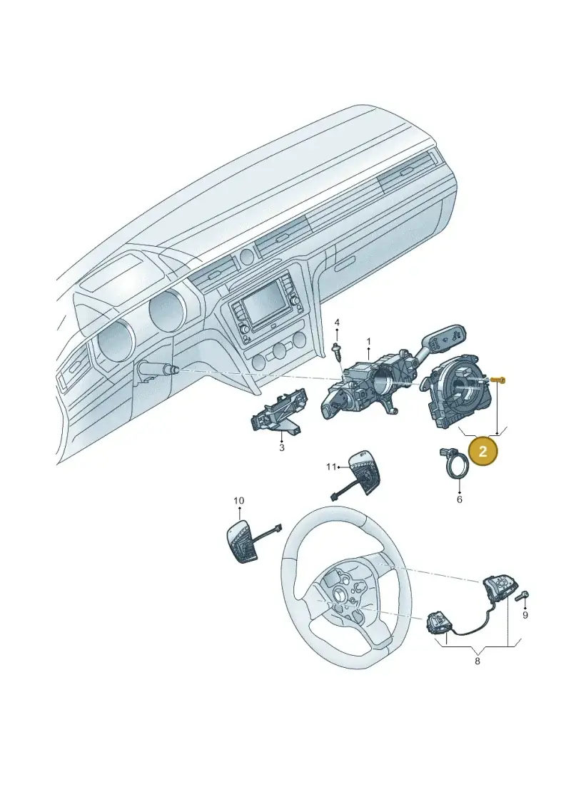 5Q0953569A — Volkswagen Arteon (2017-2023) diagram 793953500, position 2