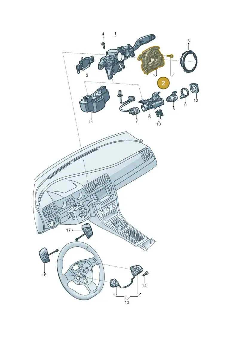 5Q0953569A — Volkswagen Golf 1.6 (2015-2019) diagram 867953500, position 2