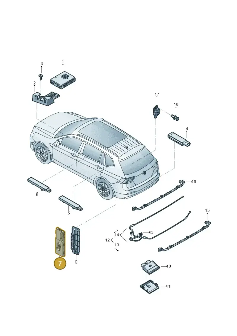 5Q0959107S — Volkswagen Tiguan 2.0 4Motion (2017-2024) diagram 833909000, position 7