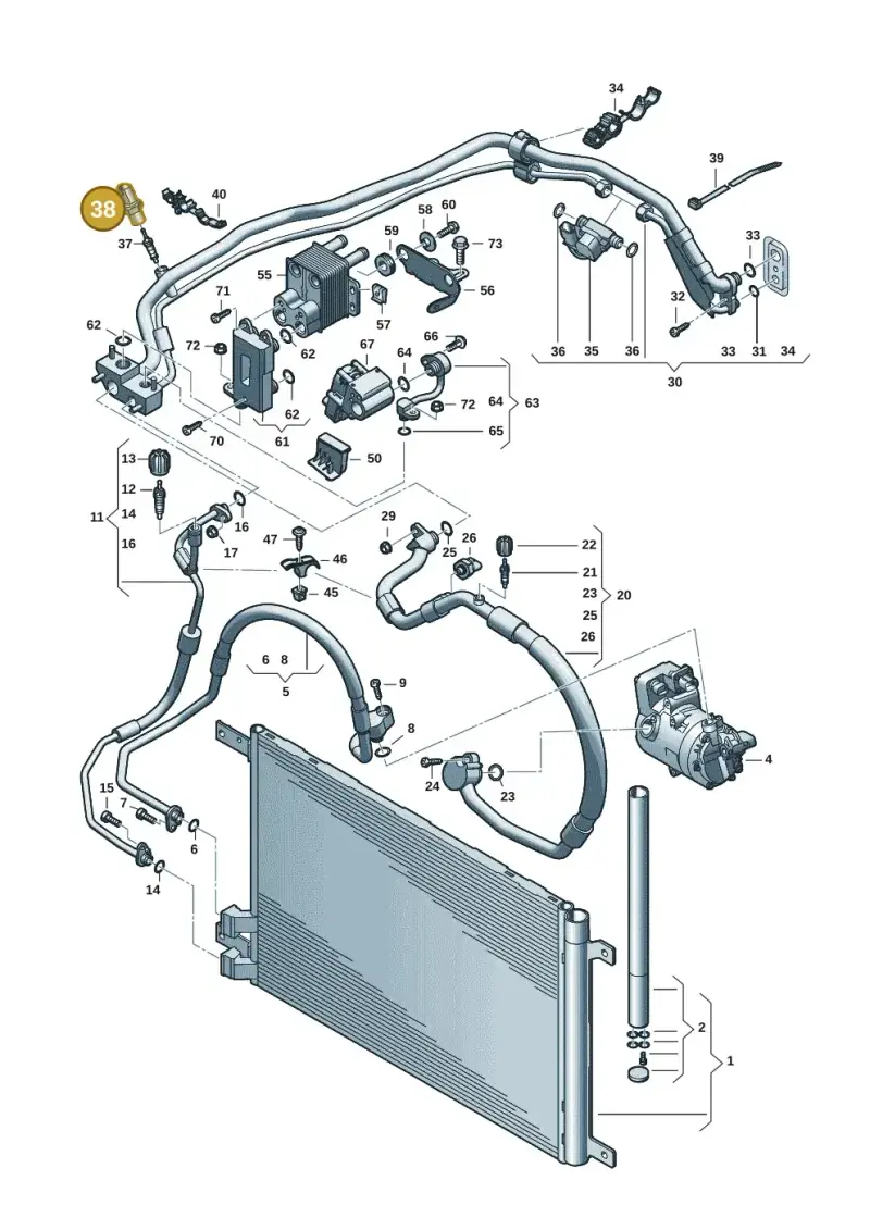 5Q0959126B — Volkswagen Passat estate (2023-) diagram 596260702, position 38