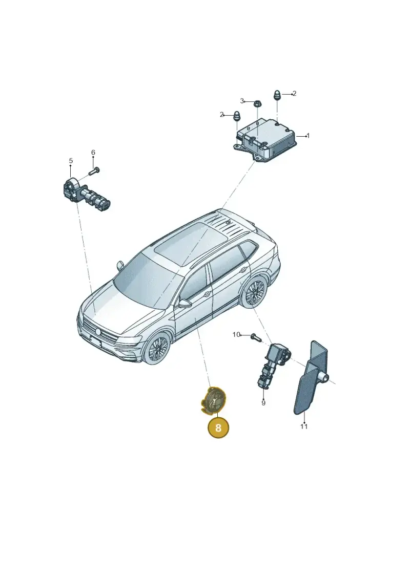 5Q0959354A — Volkswagen Tiguan 2.0 4Motion (2017-2024) diagram 833959300, position 8
