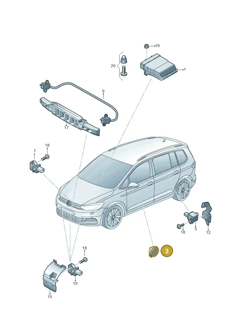 5Q0959354A — Volkswagen Touran 2,0 BlueMotion (2015-2024) diagram 869959300, position 3