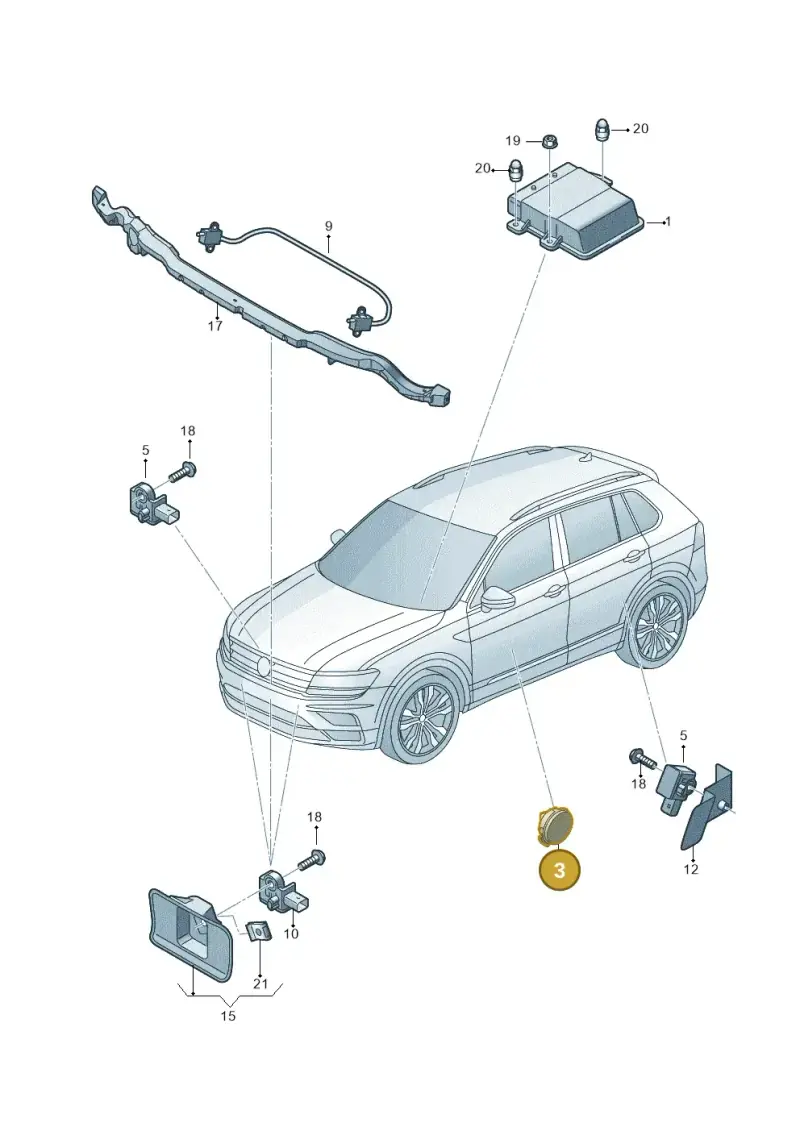 5Q0959354A — Volkswagen Tiguan 2.0 4Motion (2016-2024) diagram 884959300, position 3