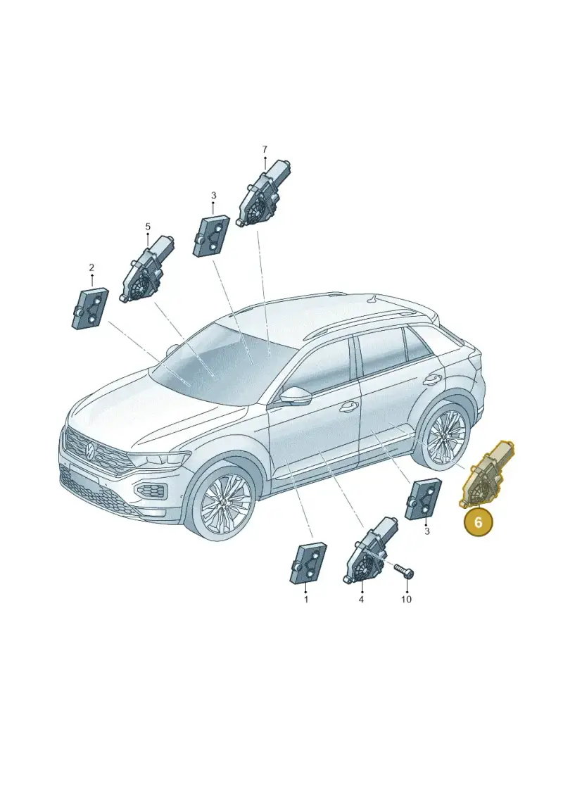 5Q0959407D — Volkswagen T-Roc BlueMotion (2017-2024) diagram 813959100, position 6