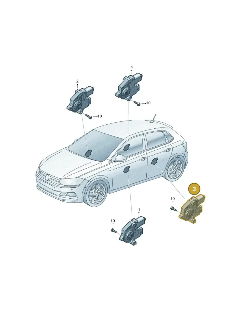 5Q0959407D — Volkswagen Polo 1.0 BlueMotion (2017-2024) diagram 837959100, position 3