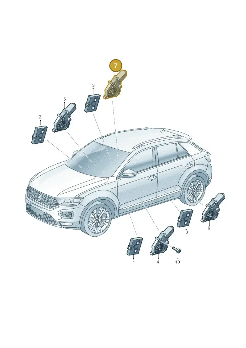 5Q0959408D — Volkswagen T-Roc BlueMotion (2017-2024) diagram 813959100, position 7