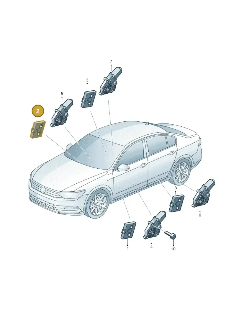 5Q0959592D — Volkswagen Passat Saloon (2014-2024) diagram 793959100, position 2