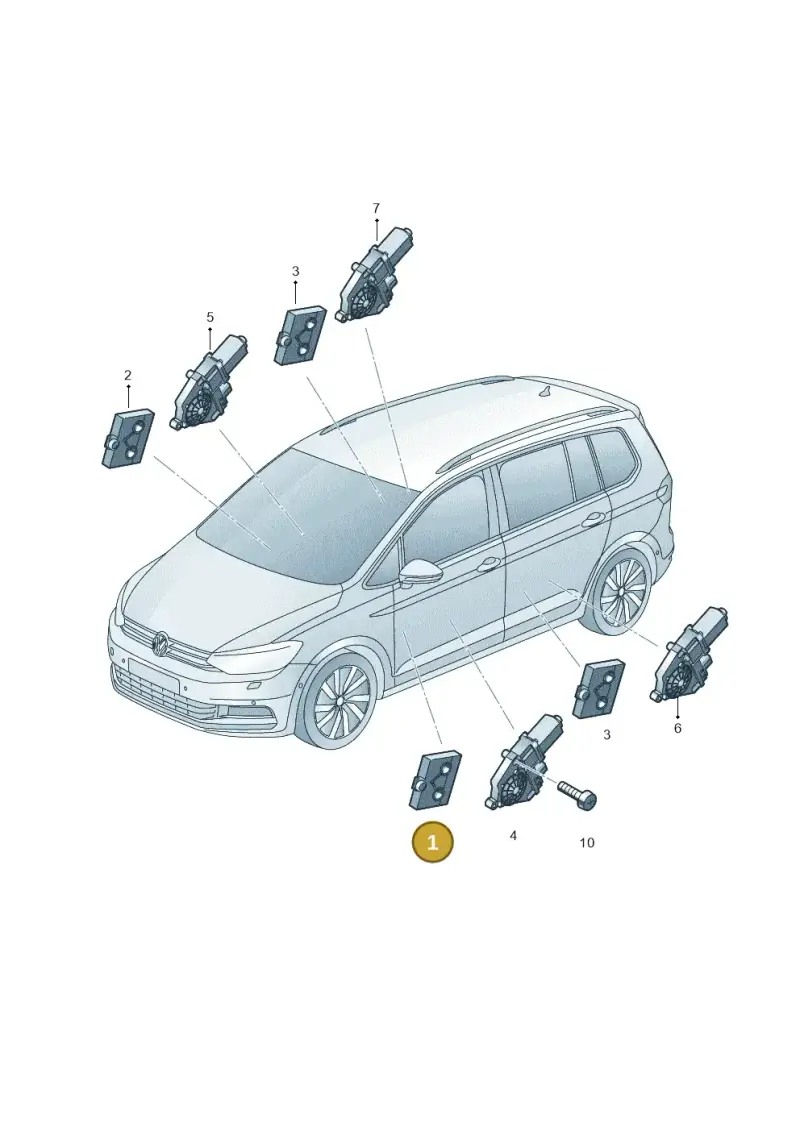 5Q0959592F — Volkswagen Touran 2,0 BlueMotion (2015-2024) diagram 869959100, position 1