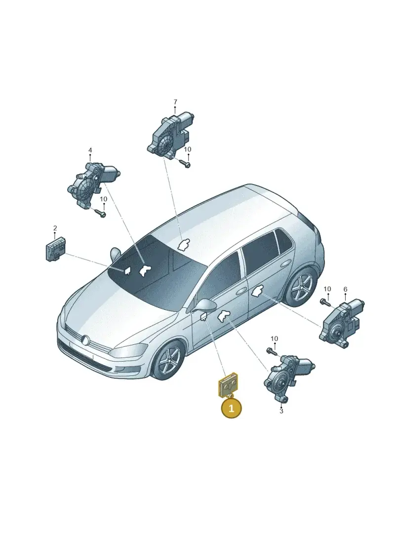 5Q0959593E — Volkswagen Golf (2016-2020) diagram 746959100, position 1