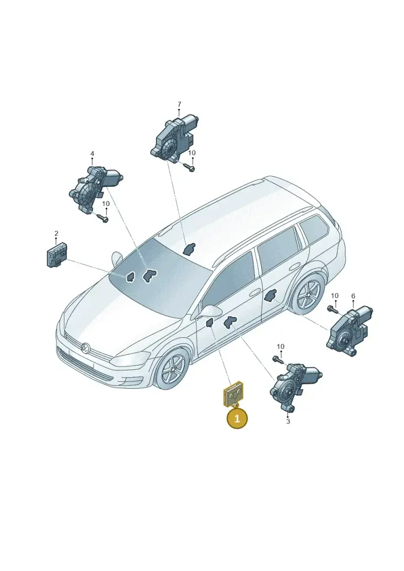 5Q0959593E — Volkswagen Golf Estate 1.4 (2014-2017) diagram 763959100, position 1