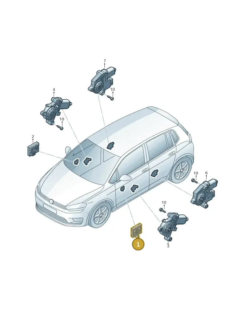 5Q0959593E — Volkswagen Golf Sportsvan (2014-2020) diagram 780959100, position 1
