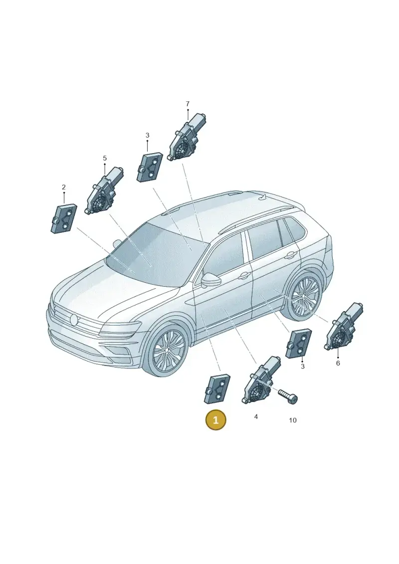 5Q0959593K — Volkswagen Tiguan 2.0 4Motion (2016-2024) diagram 884959100, position 1